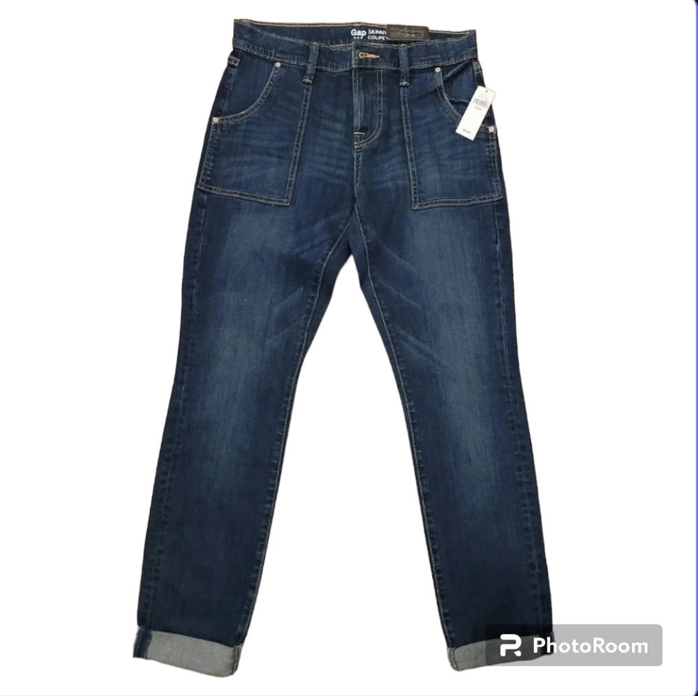 Gap Jeans Womens Skinny Roll Up 1969 Low Rise Denim - Sz2
